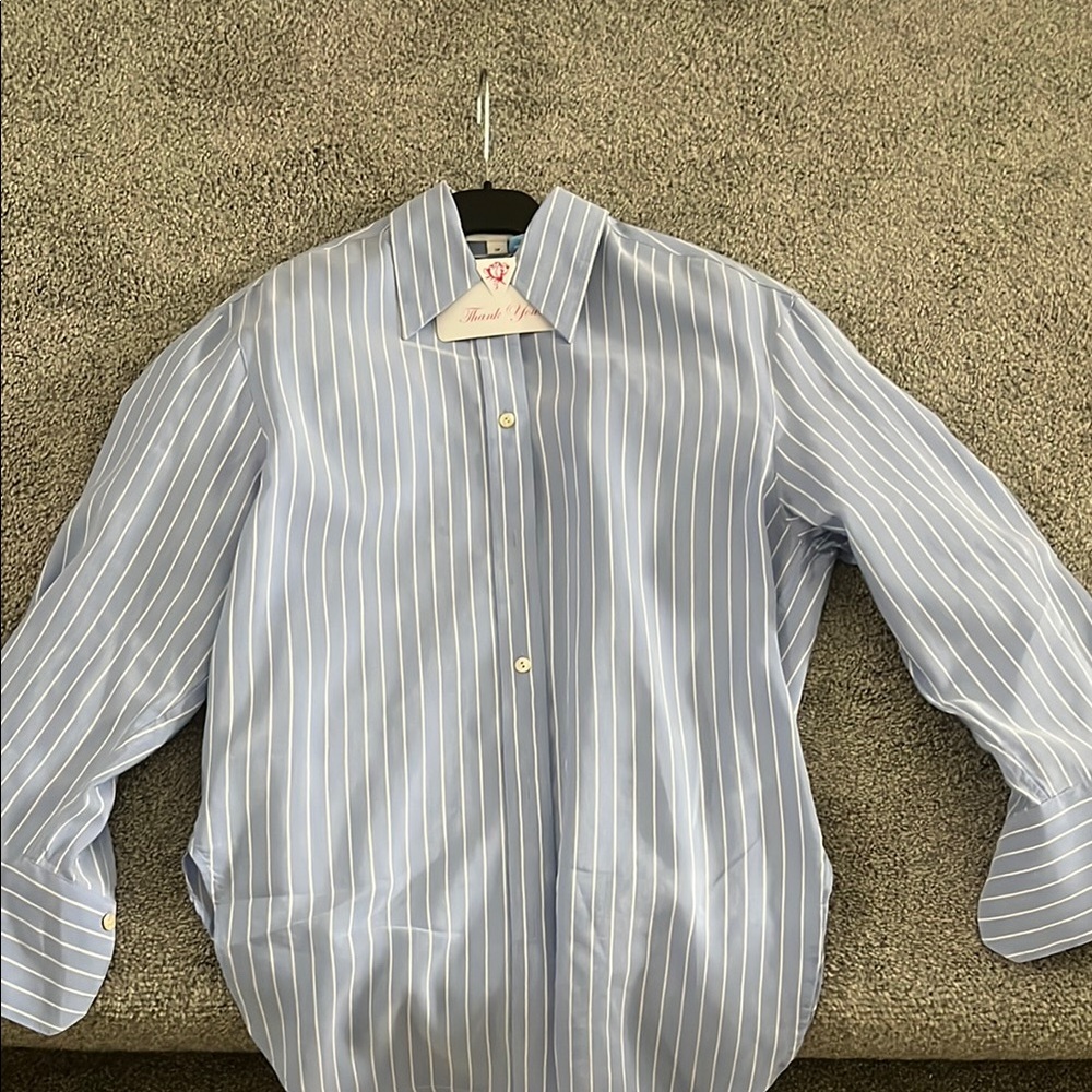 Vince Blue and White Button Down Shirt